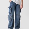Calça Jeans Baggy Cargo Dupla Infantil Calça Jeans Baggy Cargo Dupla Infantil