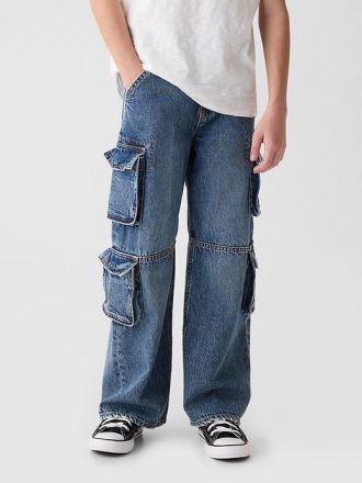 Calça Jeans Baggy Cargo Dupla Infantil