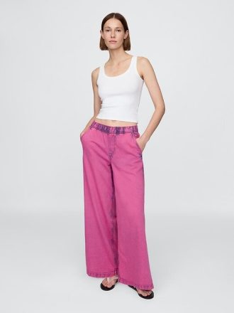 Calça jeans baggy ultramacia de cintura média