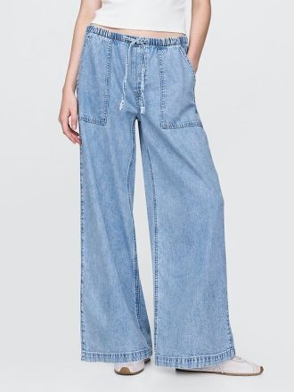 Calça jeans baggy ultramacia de cintura média