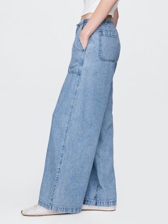 Calça jeans baggy ultramacia de cintura média