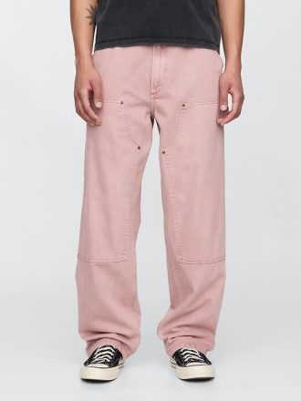 Calça jeans Carpenter Baggy UltraSoft com joelho duplo