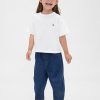 Calça jeans com cano alto para bebês e crianças pequenas