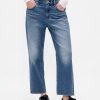Calça jeans cropped relaxada de cintura média Calça jeans cropped relaxada de cintura média