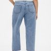 Calça jeans cropped relaxada de cintura média
