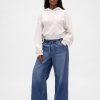 Calça jeans cropped ultramacia e relaxada de cintura baixa