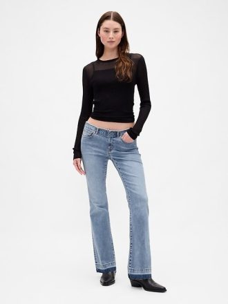 Calça Jeans Cós Baixo Longo e Justo