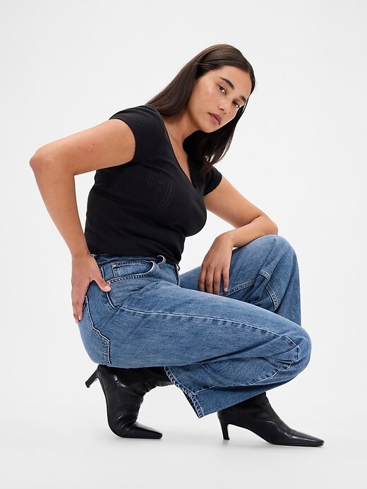 Calça Jeans Curvy High Rise Barrel Calça Jeans Curvy High Rise Barrel