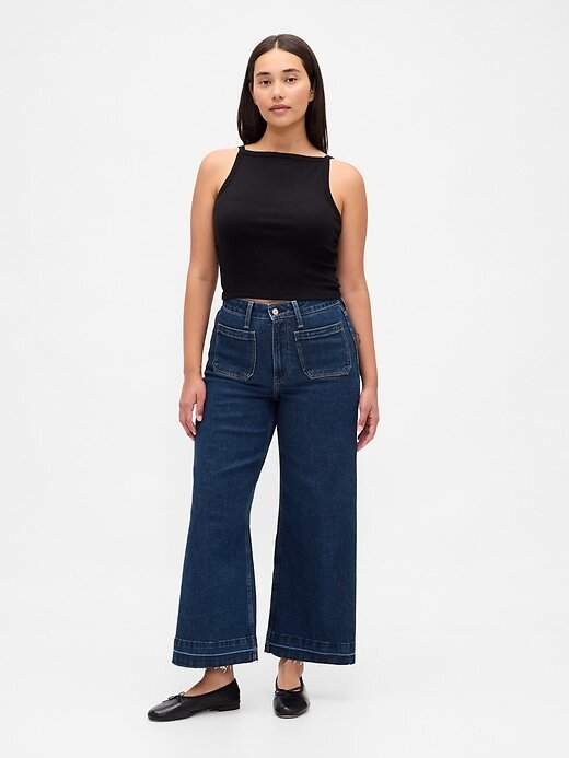 Calça jeans Curvy High Rise Stride Wide Leg Ankle Calça jeans Curvy High Rise Stride Wide Leg Ankle