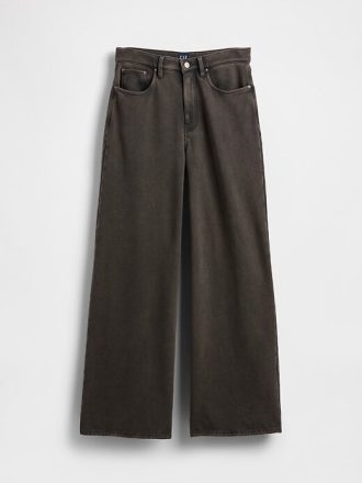 Calça jeans de moletom French Terry de perna larga e peso pesado