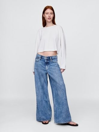 Calça Jeans Extra Larga de Cintura Baixa
