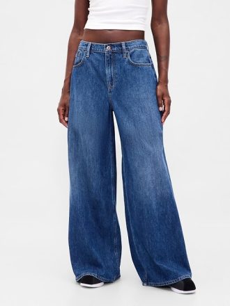 Calça Jeans Extra Larga de Cintura Baixa
