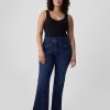 Calça jeans flare de cintura alta dos anos 70