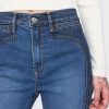 Calça jeans flare de cintura alta dos anos 70
