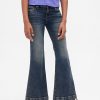 Calça jeans flare infantil de cintura baixa Calça jeans flare infantil de cintura baixa
