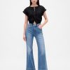 Calça jeans flare relaxada de cintura alta
