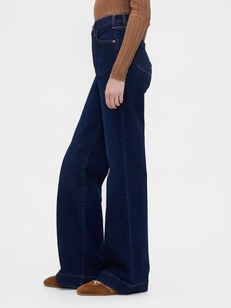 Calça jeans flare relaxada de cintura alta