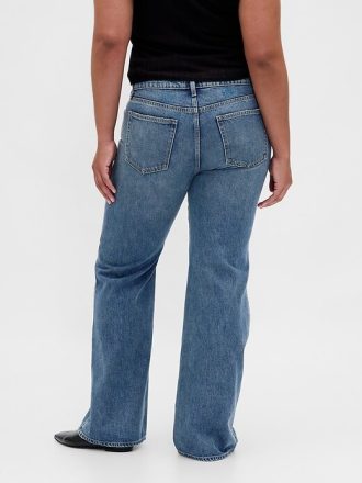Calça jeans flare relaxada de cintura média