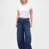 Calça jeans Horseshoe ultramacia de cintura alta com corte cruzado