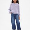 Calça jeans infantil cropped ultramacia e relaxada de cintura média Calça jeans infantil cropped ultramacia e relaxada de cintura média
