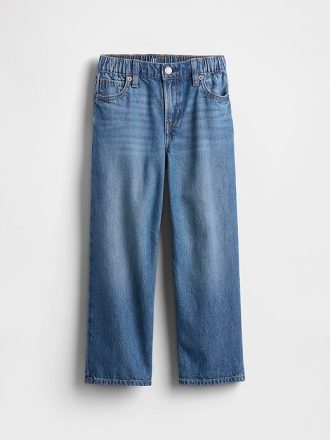 Calça jeans infantil cropped ultramacia e relaxada de cintura média