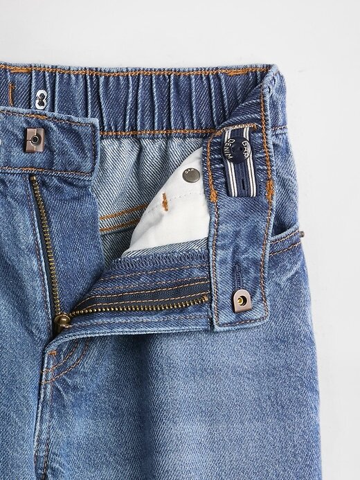 Calça jeans infantil cropped ultramacia e relaxada de cintura média Calça jeans infantil cropped ultramacia e relaxada de cintura média