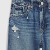 Calça jeans infantil de cintura baixa e perna larga Calça jeans infantil de cintura baixa e perna larga