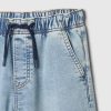 Calça jeans infantil de tricô relaxada e fácil