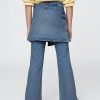 Calça jeans infantil flare com saia envelope