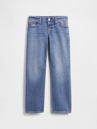 Calça jeans infantil reta e relaxada de cintura baixa