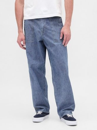 Calça jeans larga Chambray Heavyweight