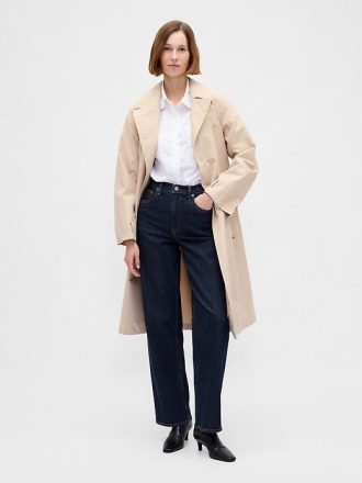 Calça jeans larga de cintura alta dos anos 90