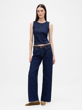 Calça jeans larga dos anos 90 de cintura baixa