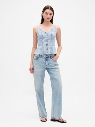 Calça jeans larga dos anos 90 de cintura baixa