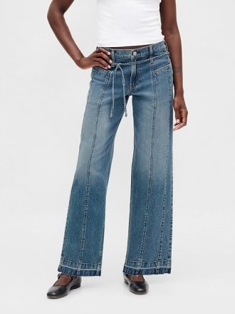 Calça jeans larga dos anos 90 de cintura baixa