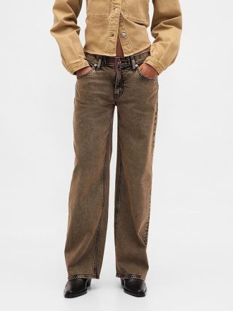 Calça jeans larga dos anos 90 de cintura baixa