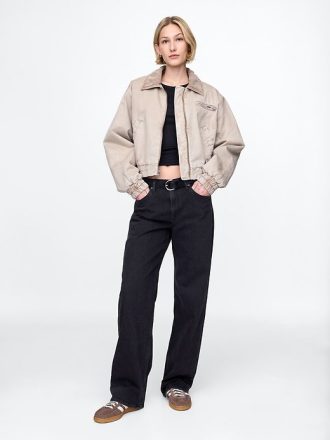 Calça jeans larga dos anos 90 de cintura média