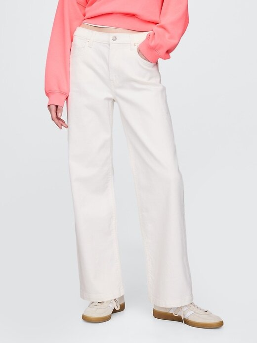 Calça jeans larga dos anos 90 de cintura média Calça jeans larga dos anos 90 de cintura média