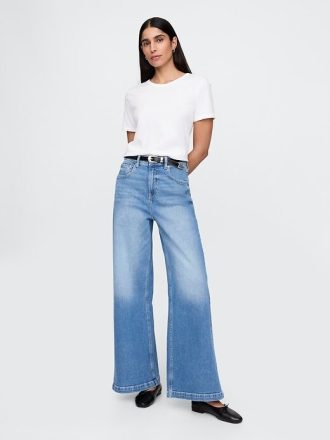 Calça jeans larga Stride de cintura alta extra alta