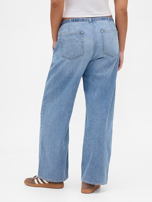 Calça jeans larga ultramacia de cintura baixa dos anos 90 Calça jeans larga ultramacia de cintura baixa dos anos 90