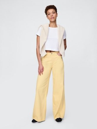 Calça jeans larga ultramacia de cintura média