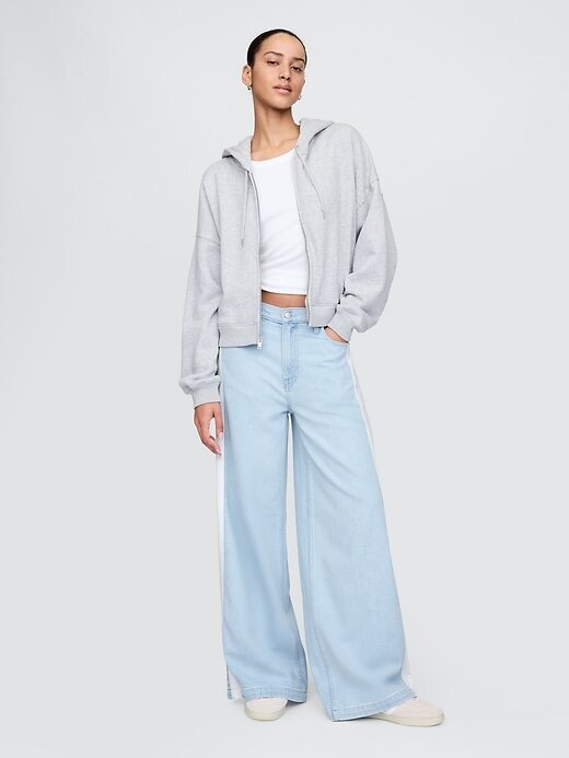 Calça jeans larga ultramacia de cintura média Calça jeans larga ultramacia de cintura média