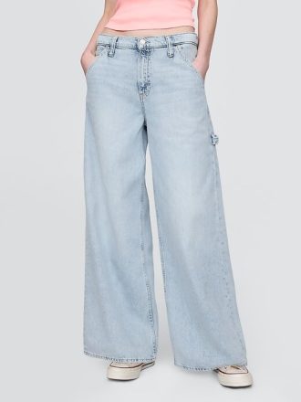 Calça jeans larga ultramacia de cintura média