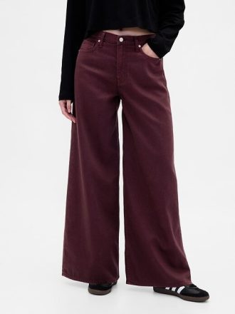 Calça jeans larga ultramacia de cintura média