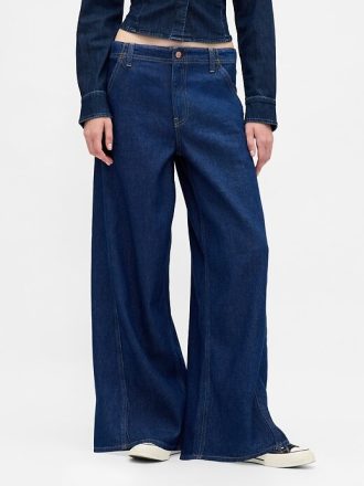 Calça jeans larga ultramacia de cintura média