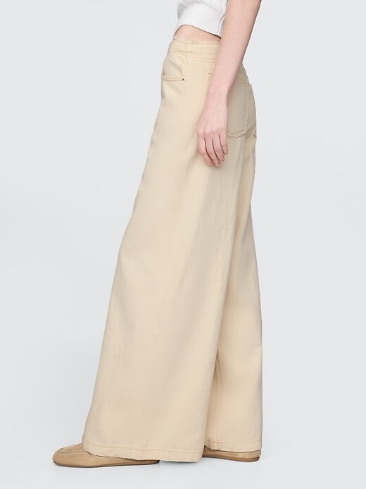 Calça jeans larga ultramacia de cintura média Calça jeans larga ultramacia de cintura média