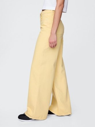 Calça jeans larga ultramacia de cintura média