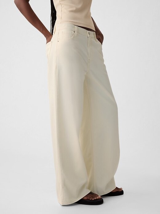 Calça jeans larga ultramacia de cintura média Calça jeans larga ultramacia de cintura média