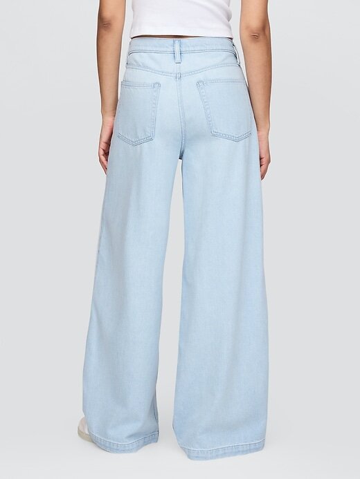 Calça jeans larga ultramacia de cintura média Calça jeans larga ultramacia de cintura média