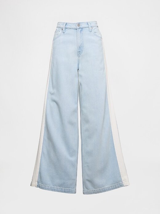 Calça jeans larga ultramacia de cintura média Calça jeans larga ultramacia de cintura média